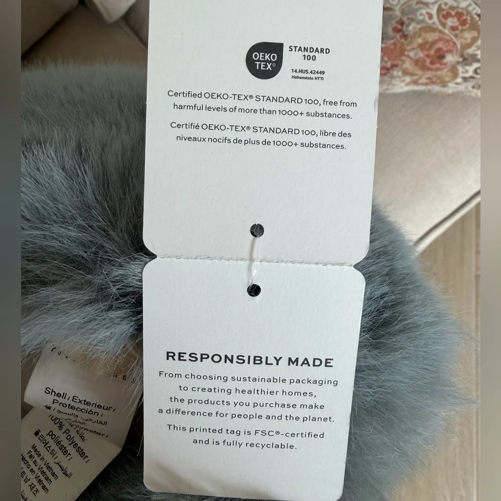 Pottery Barn Faux Fur Mink Pillow Covers 2 NWT
